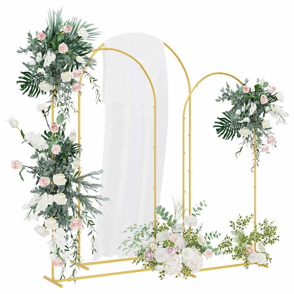 VidaXL bordure de mariage 3 pcs acier doré