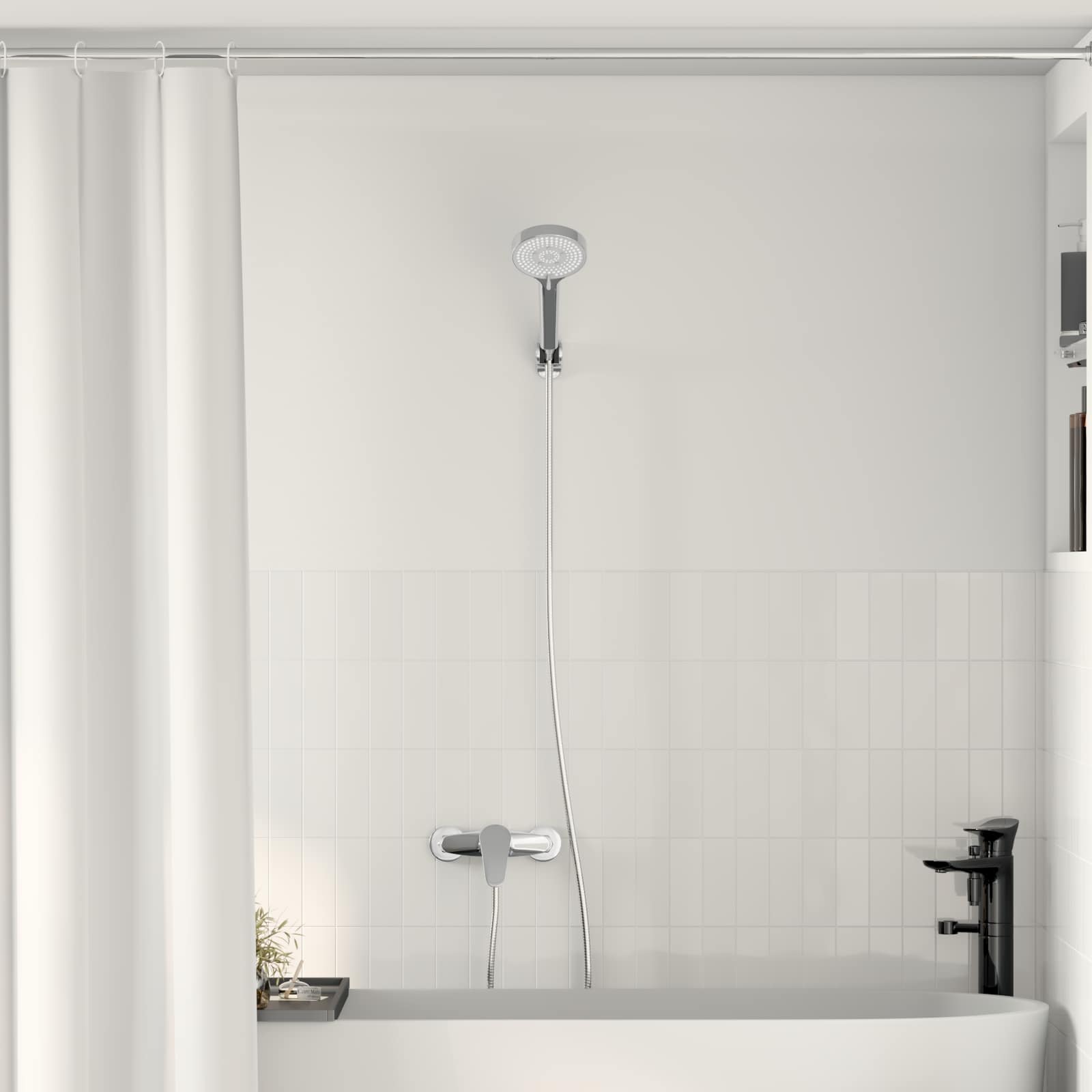 VidaXL ensemble de douche chromé g 1 2 pouces