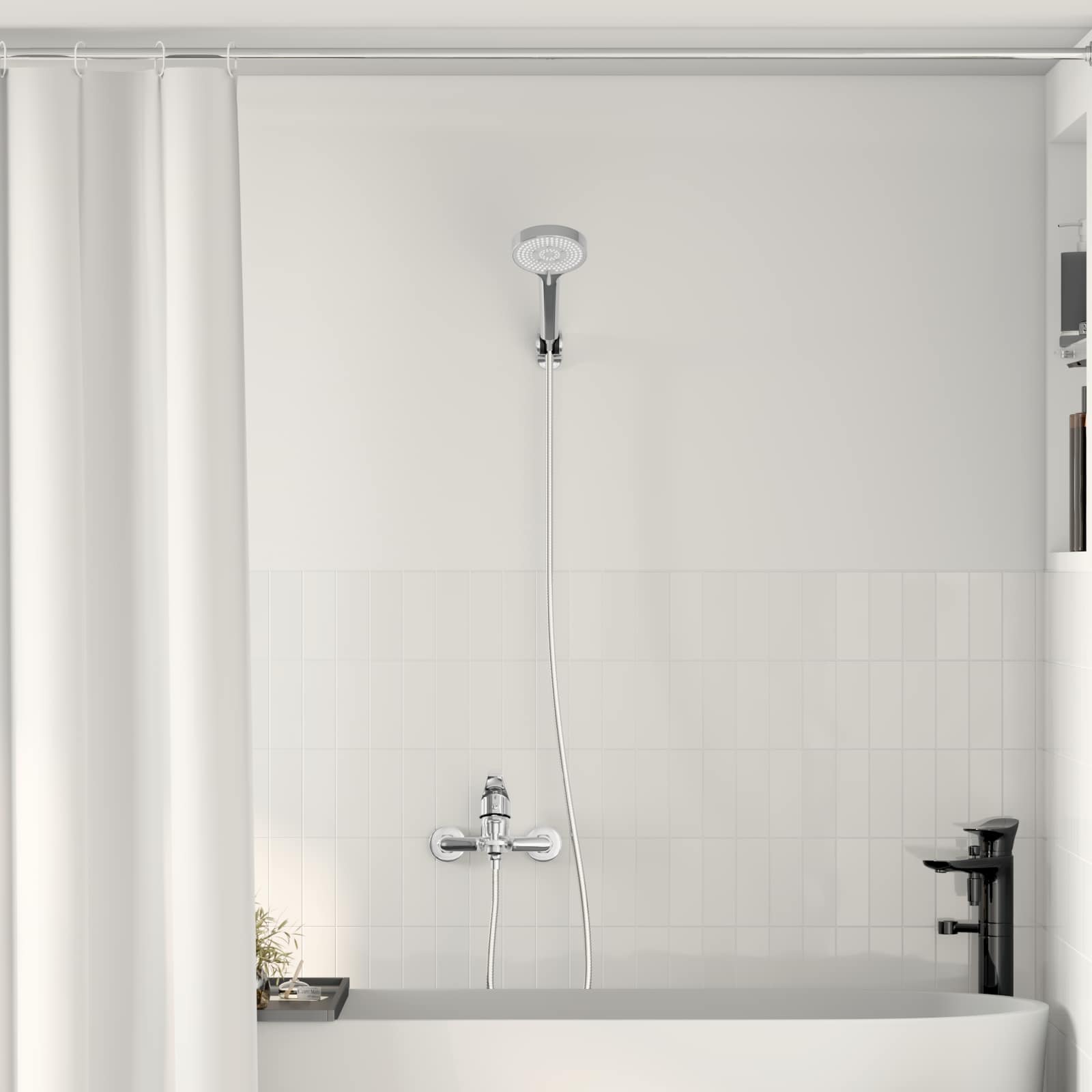 VidaXL ensemble de douche chromé g 1 2 pouces