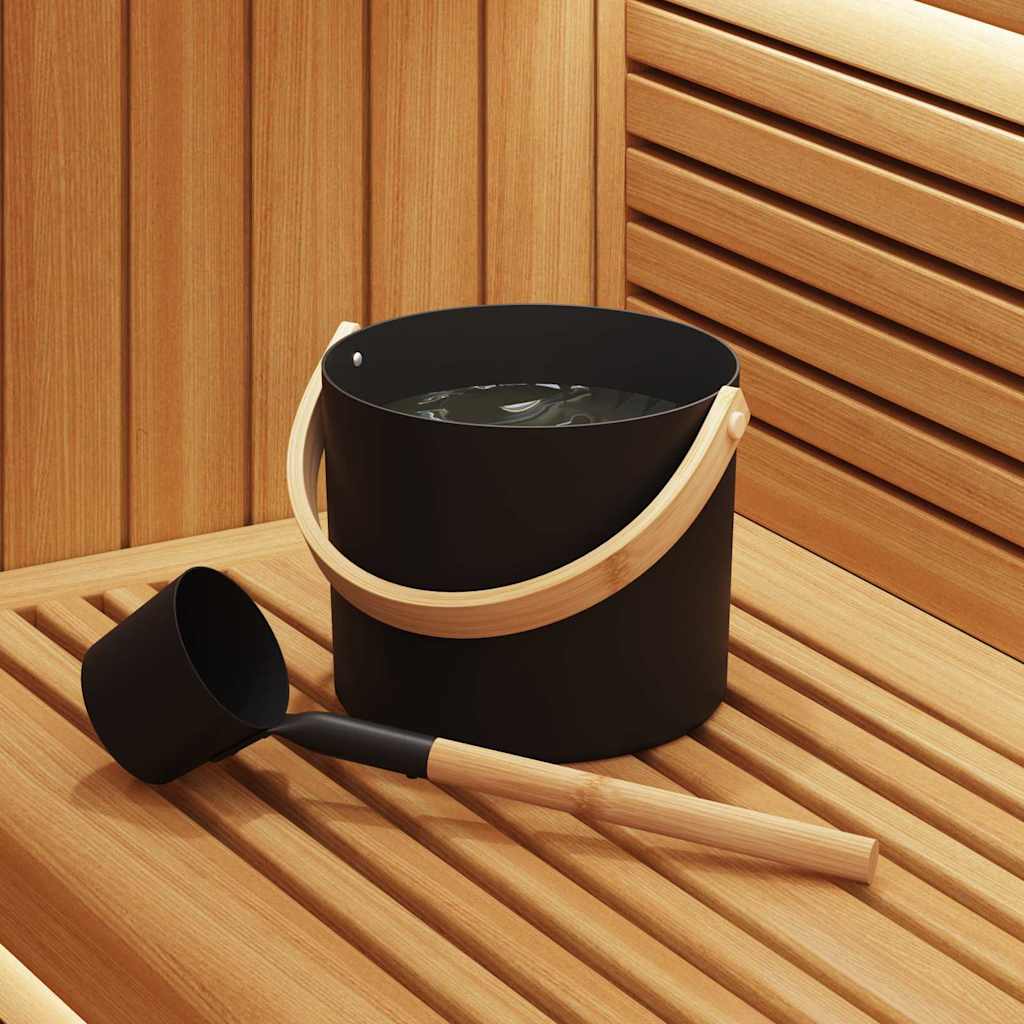 VidaXL ensemble d'accessoires de sauna 2 pièces noir