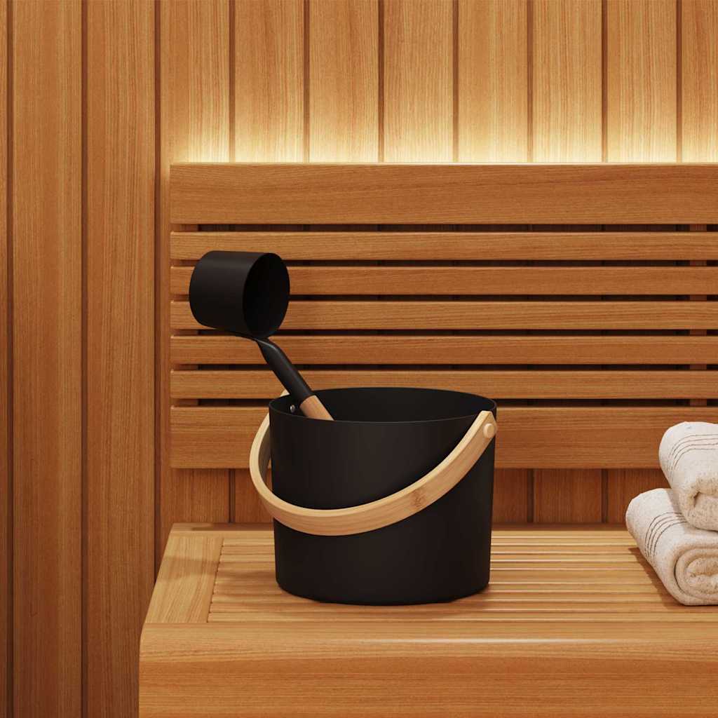 VidaXL ensemble d'accessoires de sauna 2 pièces noir