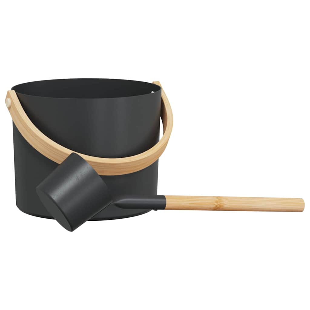 VidaXL ensemble d'accessoires de sauna 2 pièces noir