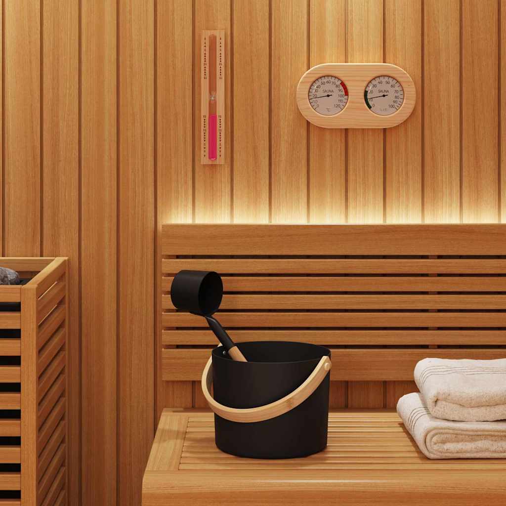VidaXL ensemble d'accessoires de sauna 4 pièces noir