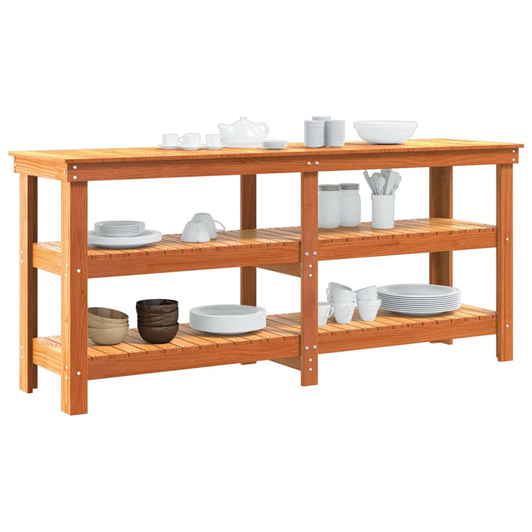 Vidaxx établi de lavage marron 181,5 x 50 x 80 cm bois de pin massif