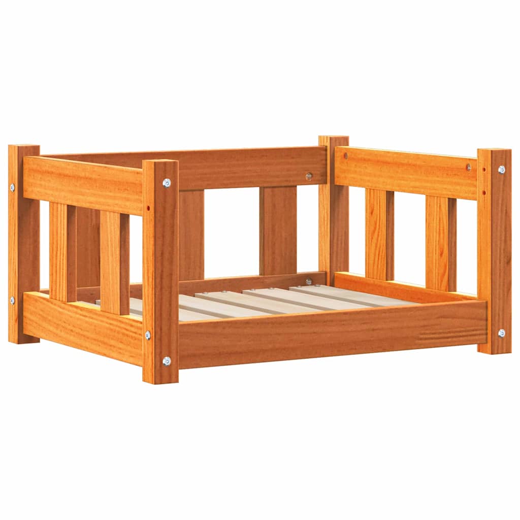 Vidaxxl lit pour chien lavage marron 55 x 45 x 28 cm bois de pin massif