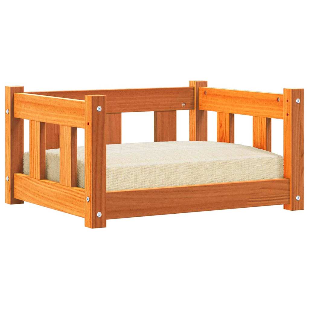 Vidaxxl lit pour chien lavage marron 55 x 45 x 28 cm bois de pin massif