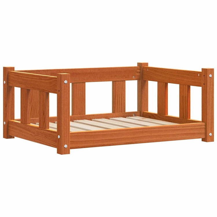 Vidaxxl lit pour chien wash marron 65,5 x 50 x 28 cm bois de pin massif