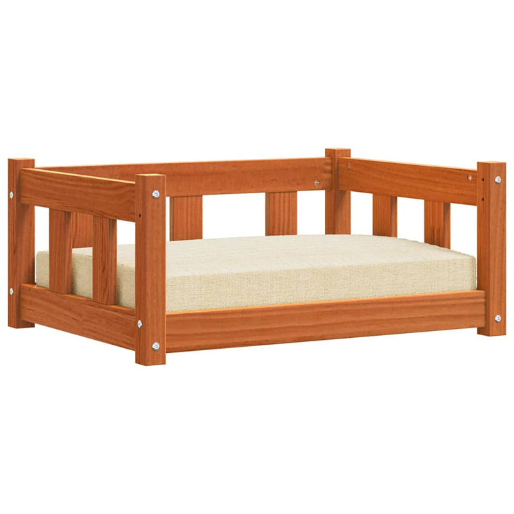 Vidaxxl lit pour chien wash marron 65,5 x 50 x 28 cm bois de pin massif