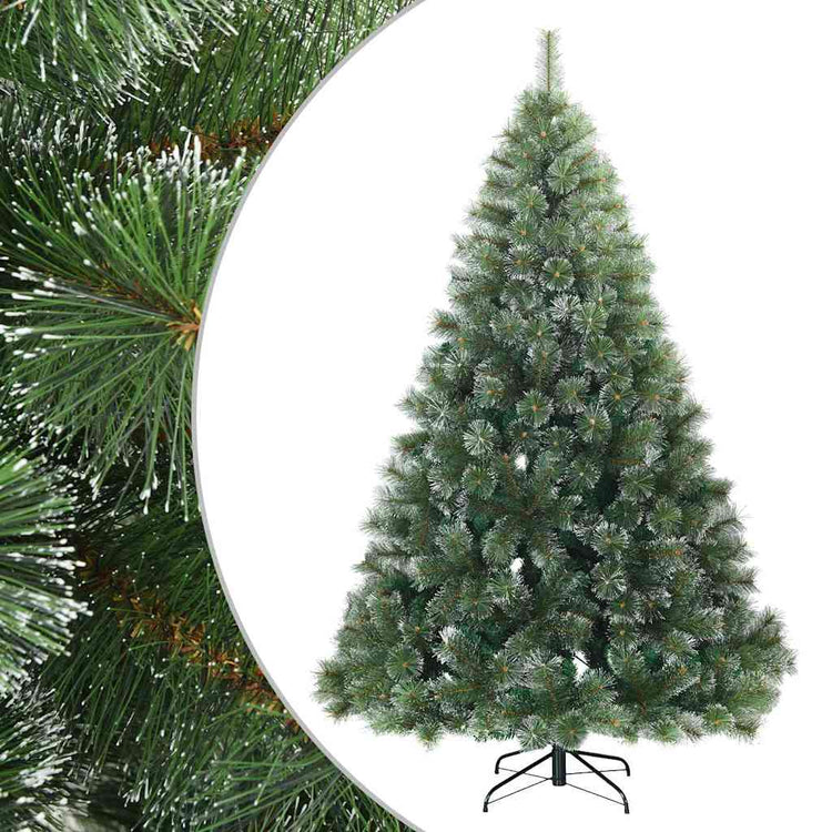 Vidaxx sapin de Noël artificiel avec branches plumeuses, vert enneigé 210 cm
