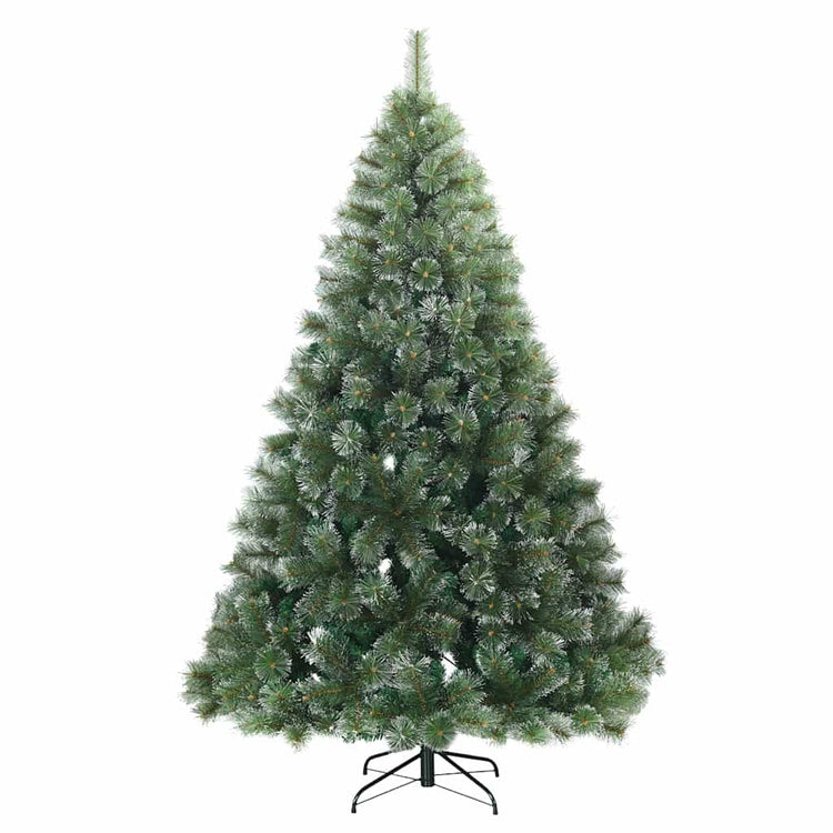Vidaxx sapin de Noël artificiel avec branches plumeuses, vert enneigé 210 cm