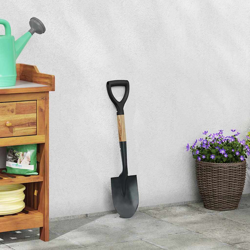 Vidaxx pelle noire 68,5 cm puissante en acier enduit et bois massif