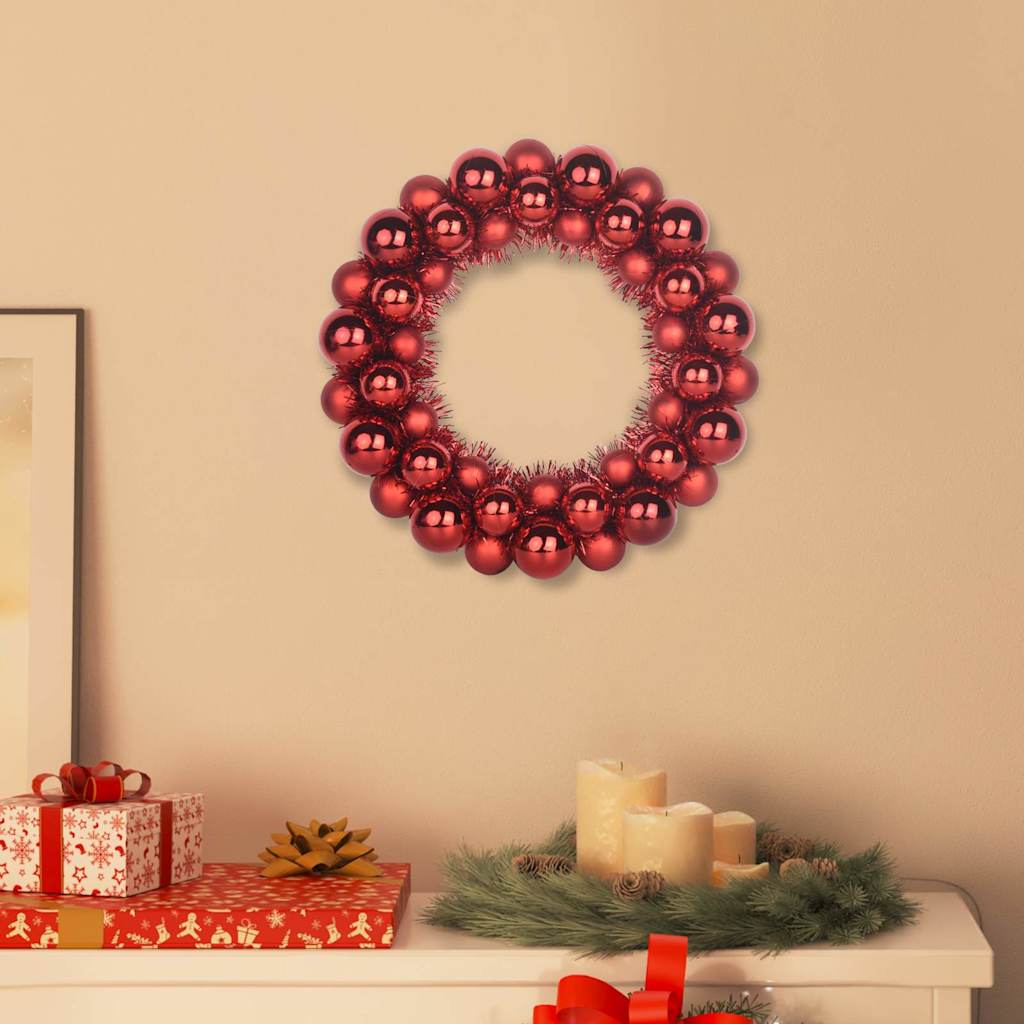 Vidaxx couronnes de boules de Noël 2 pcs rouge 33 x 33 x 7 cm polystyrène