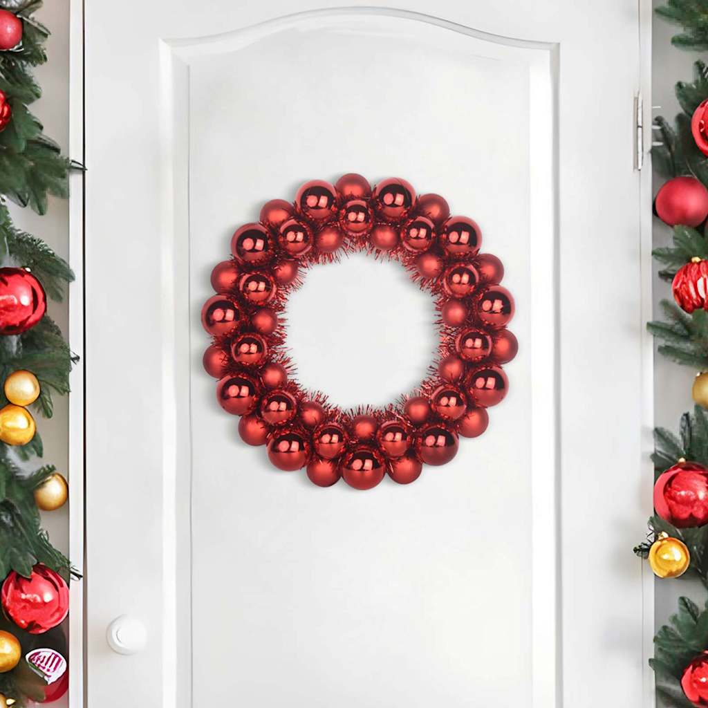 Vidaxx couronnes de boules de Noël 2 pcs rouge 33 x 33 x 7 cm polystyrène