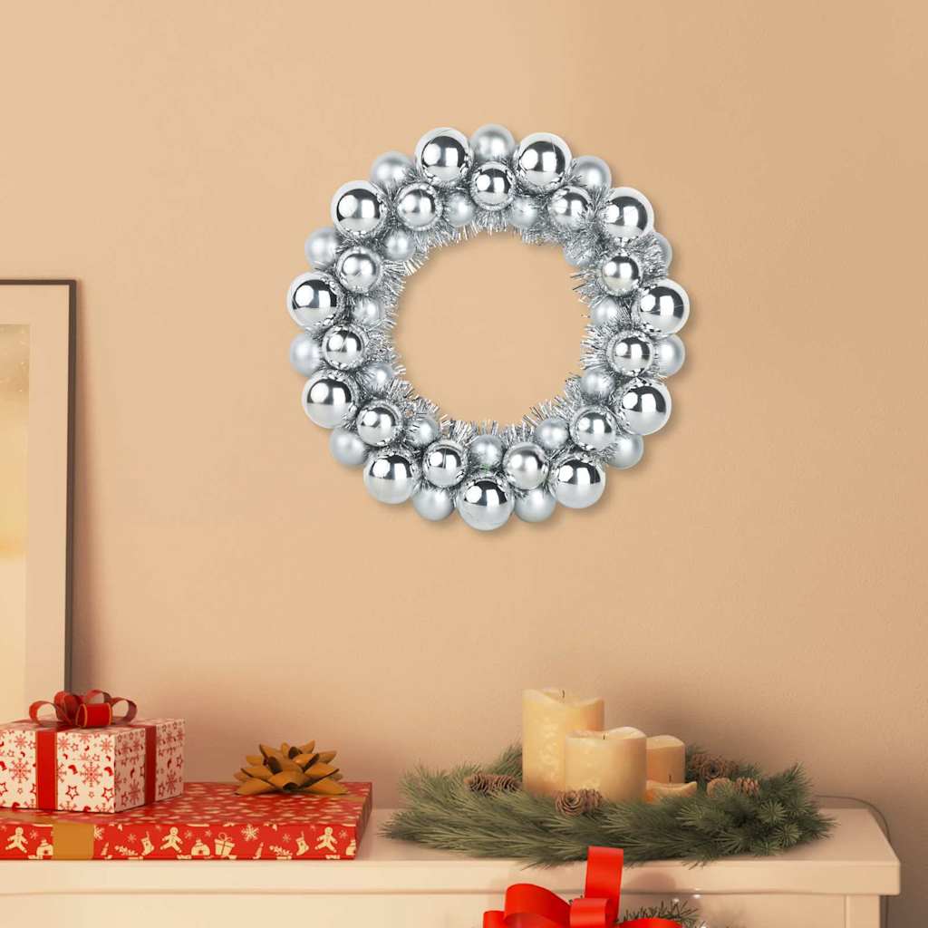 Vidaxx couronnes de boules de Noël 2 pcs argent 33 x 33 x 7 cm polystyrène