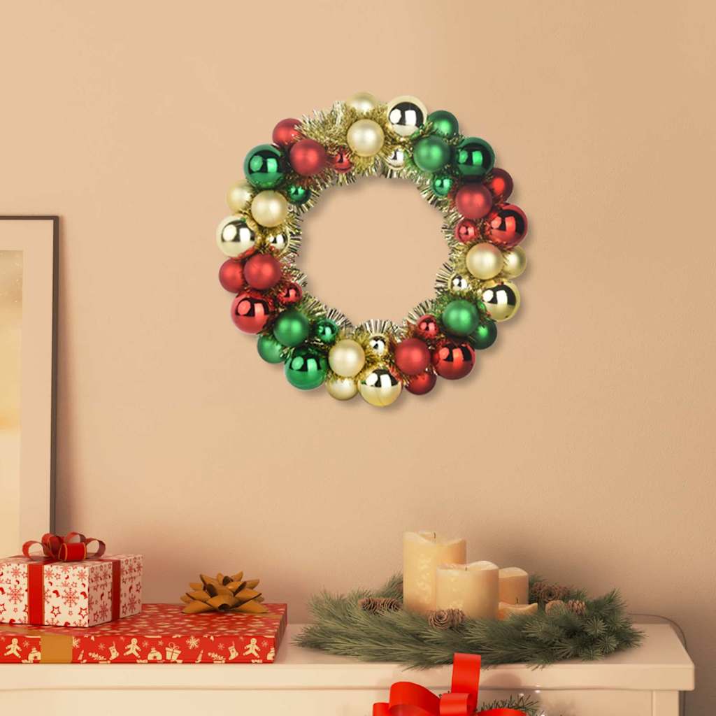 Vidaxx couronnes de boules de Noël 2 pcs multicolore 33 x 33 x 7 cm polystyrène