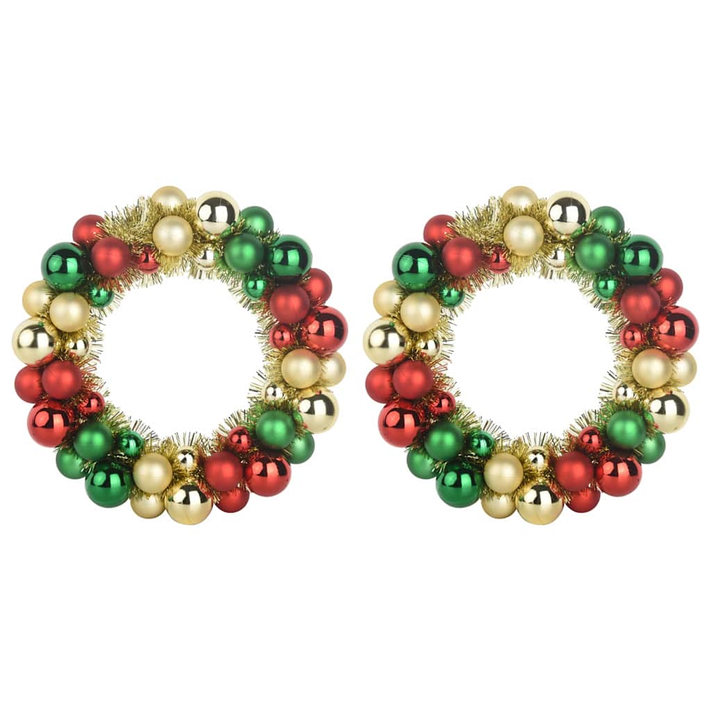 Vidaxx couronnes de boules de Noël 2 pcs multicolore 33 x 33 x 7 cm polystyrène