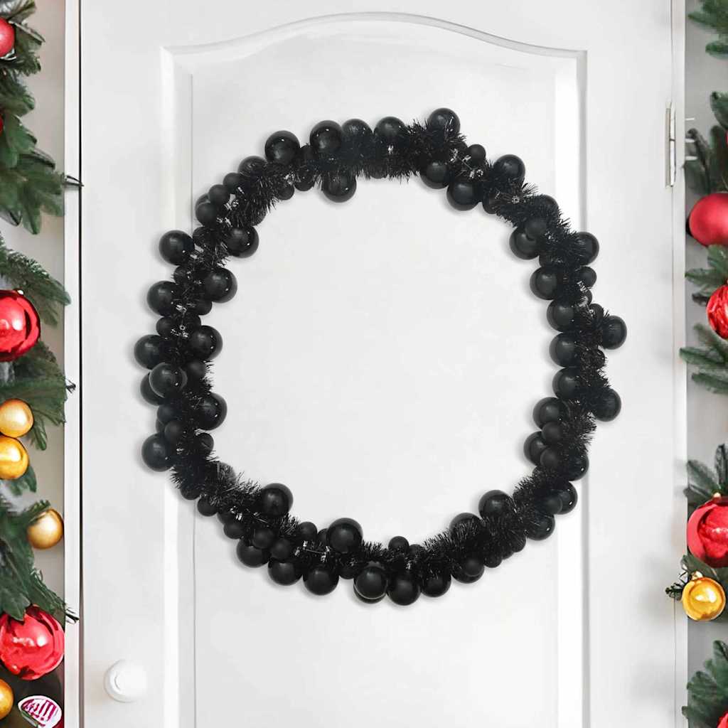 Vidaxx guirlande de boules de Noël noir 186 cm en polystyrène