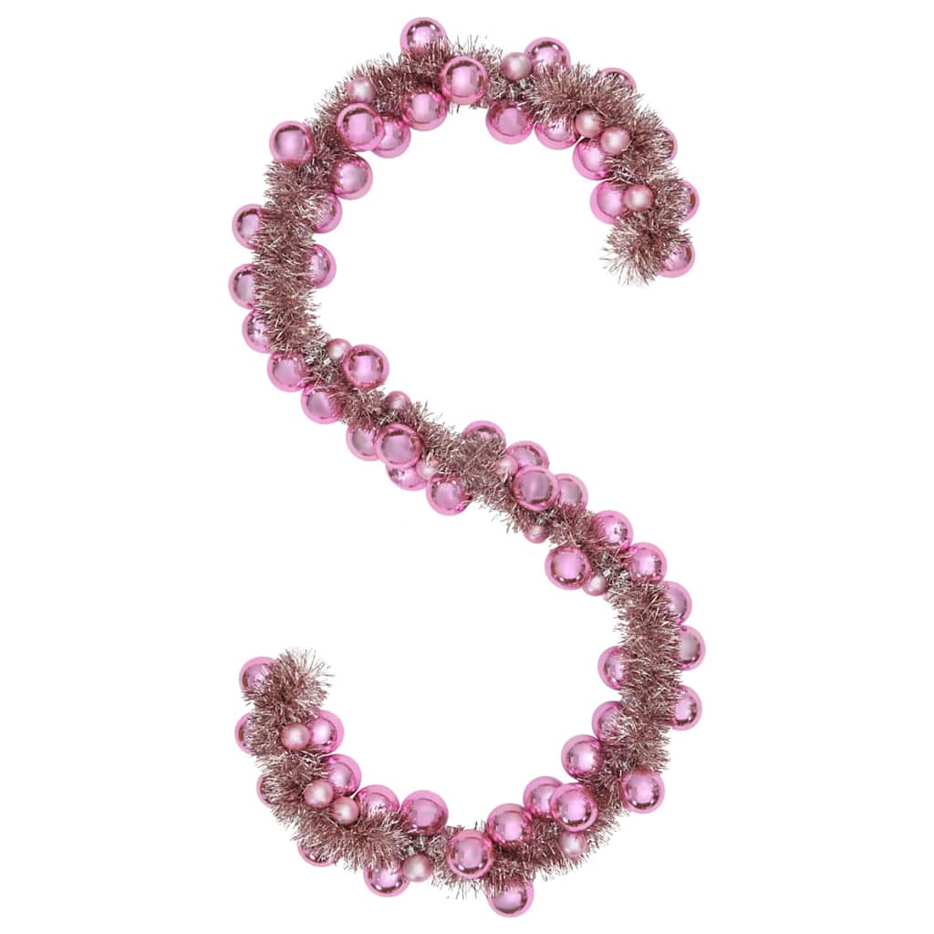 Vidaxx guirlande de boules de Noël rose 186 cm en polystyrène
