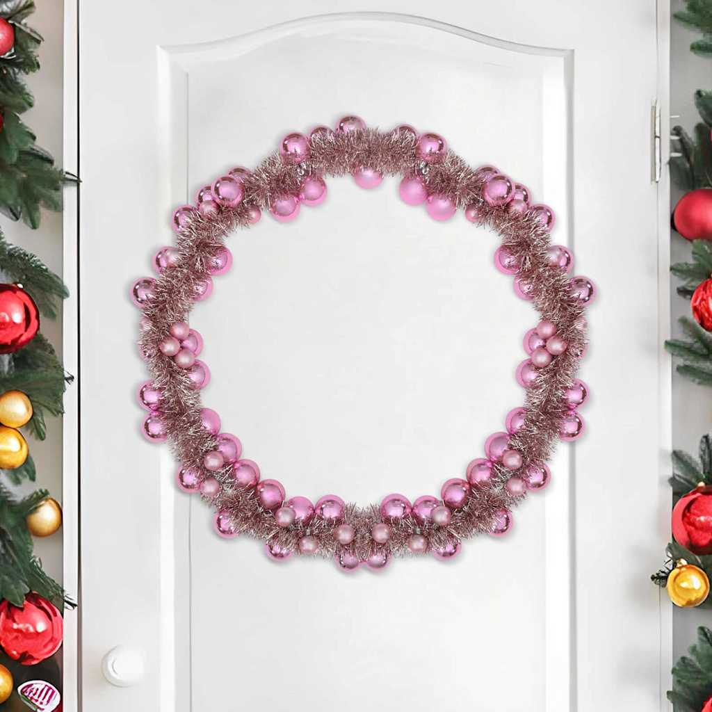 Vidaxx guirlande de boules de Noël rose 186 cm en polystyrène