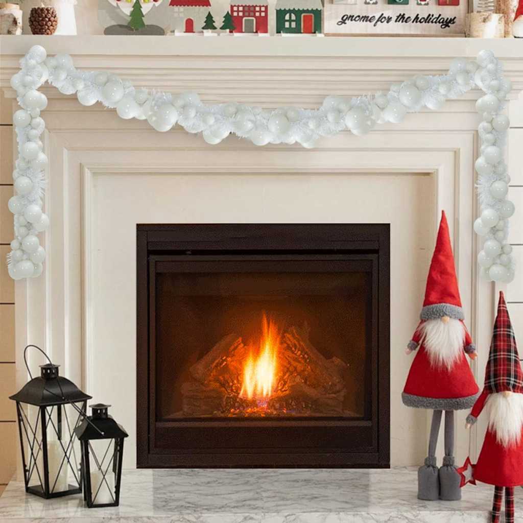 Vidaxx guirlande de boules de Noël blanc 186 cm en polystyrène