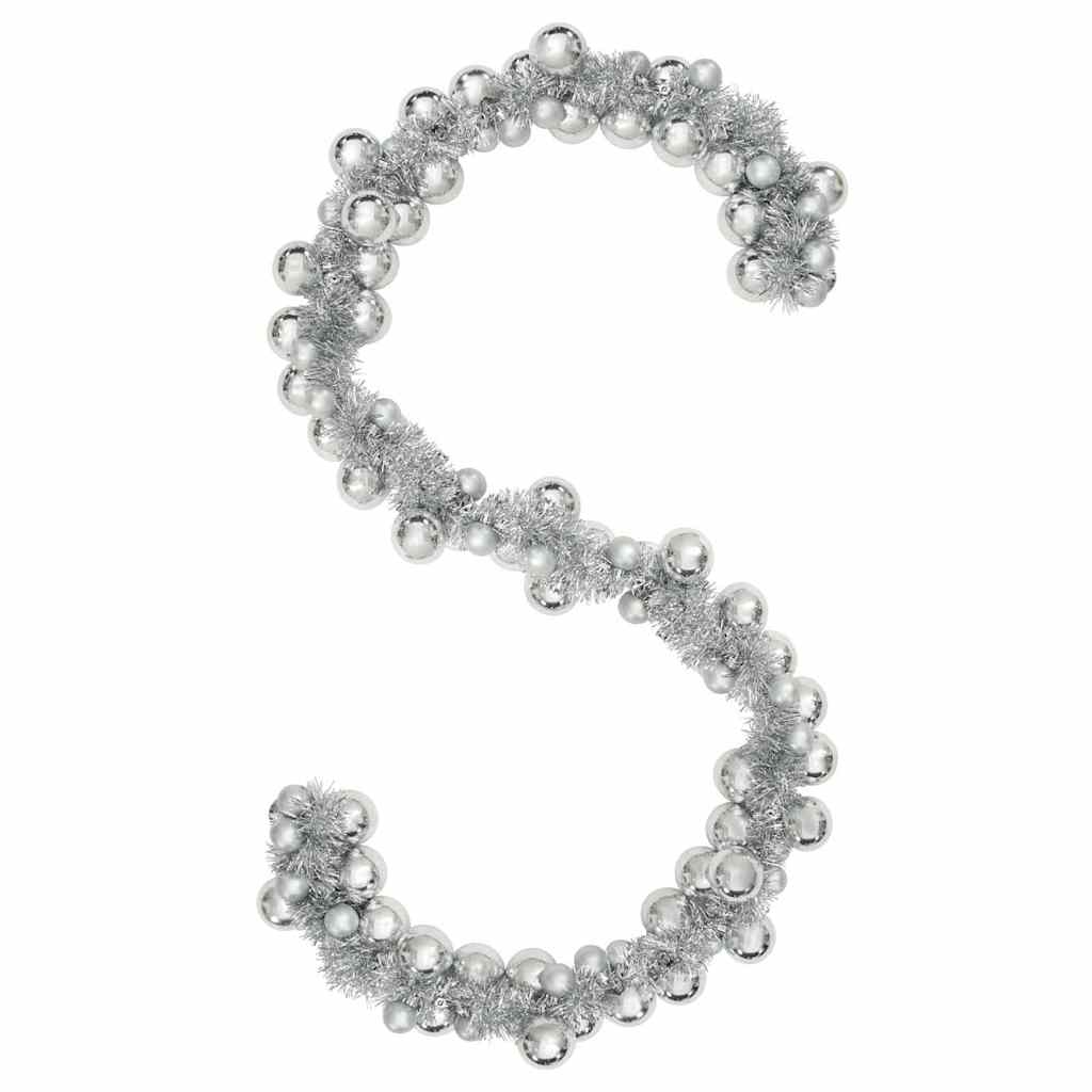 Vidaxx guirlande de boules de Noël argent 186 cm en polystyrène