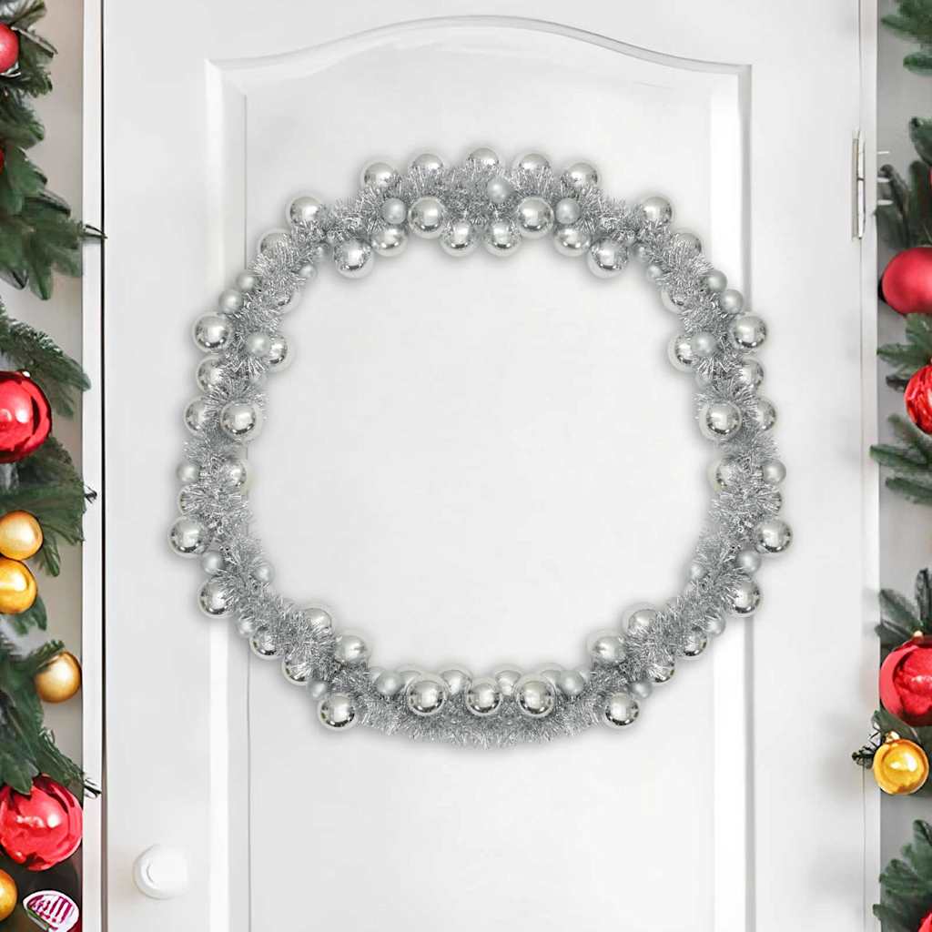 Vidaxx guirlande de boules de Noël argent 186 cm en polystyrène