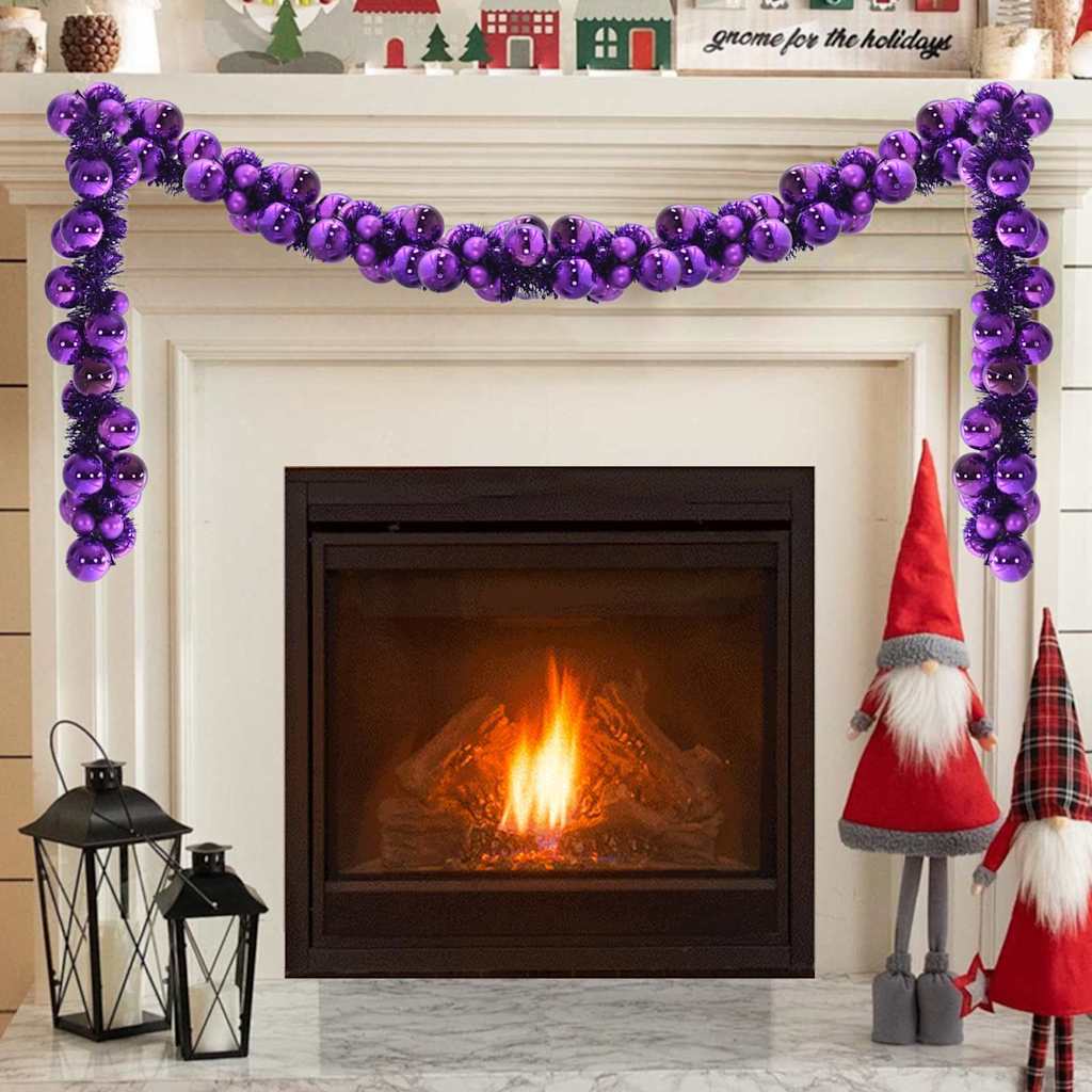 Vidaxx guirlande de boules de Noël lilas 186 cm en polystyrène