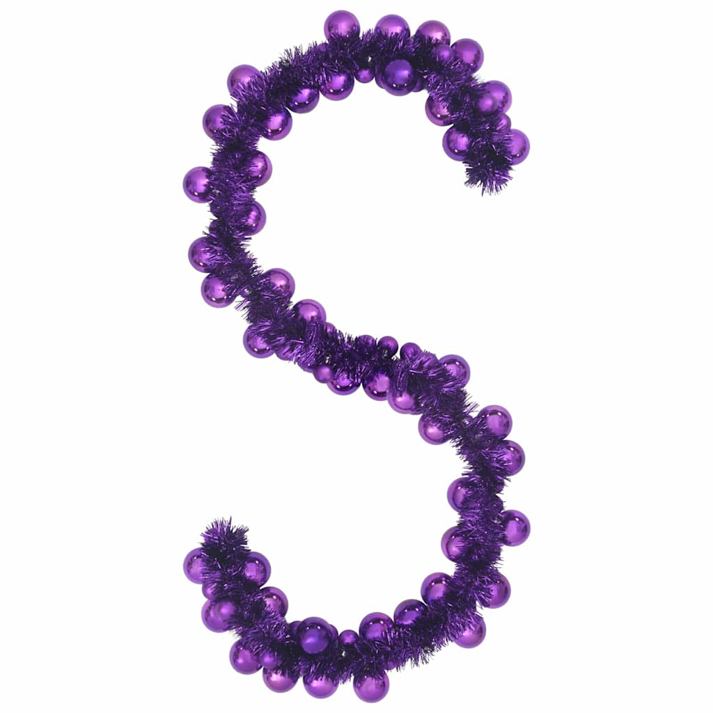 Vidaxx guirlande de boules de Noël lilas 186 cm en polystyrène