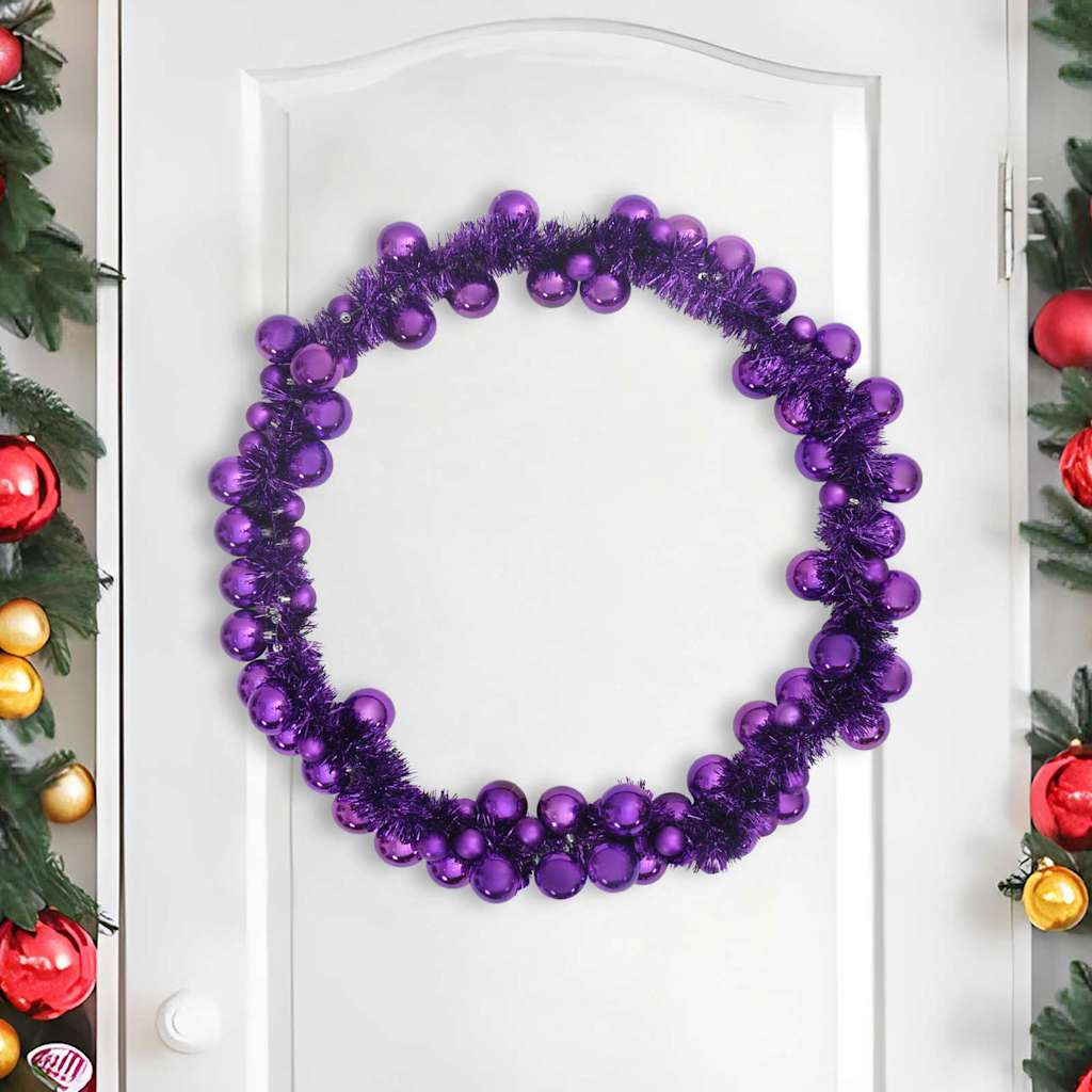 Vidaxx guirlande de boules de Noël lilas 186 cm en polystyrène