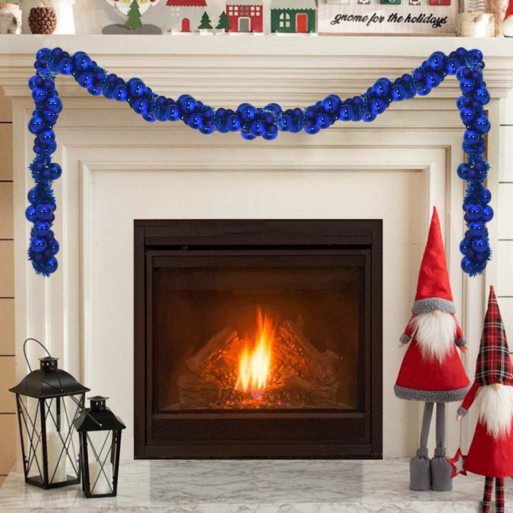 Vidaxx guirlande de boules de Noël bleu 186 cm en polystyrène