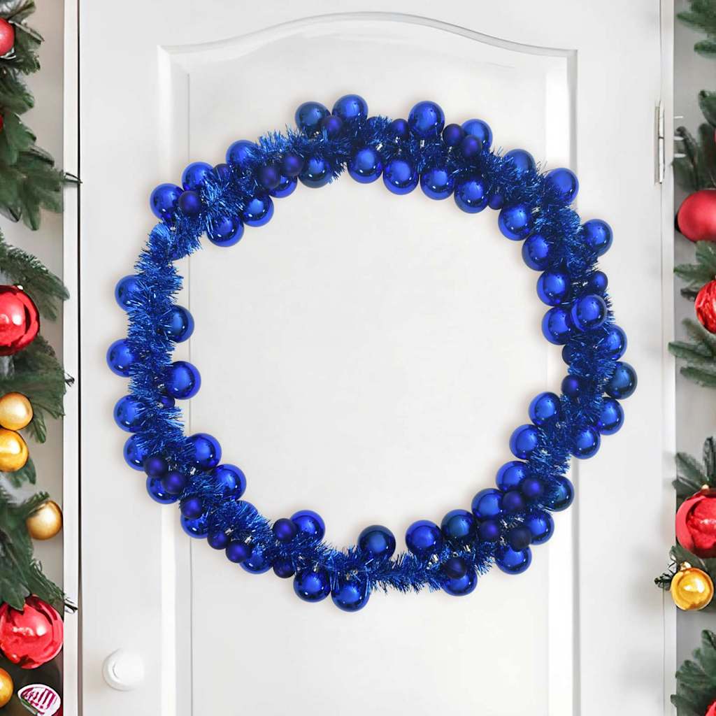 Vidaxx guirlande de boules de Noël bleu 186 cm en polystyrène