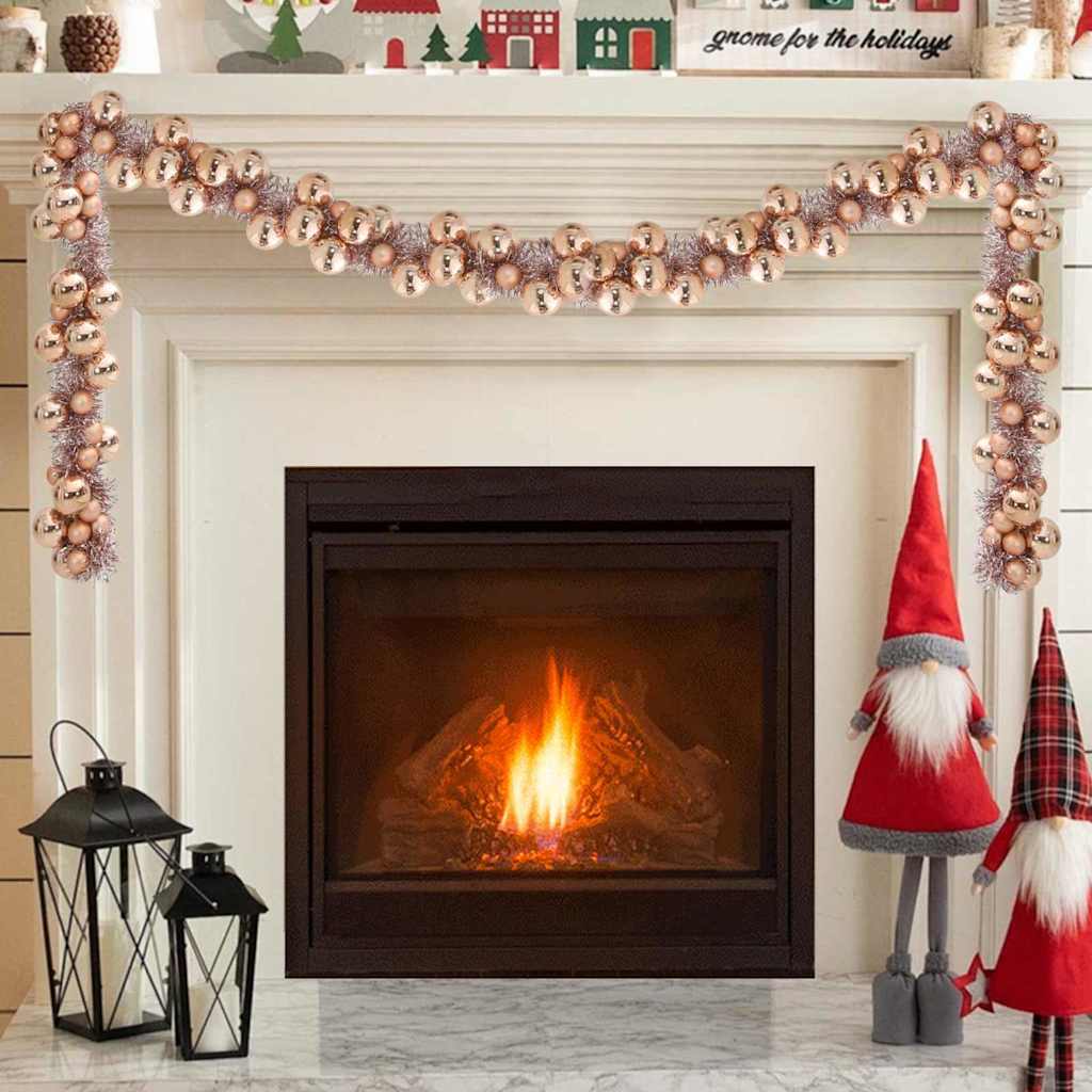 Vidaxx guirlande de boules de Noël or rose 186 cm en polystyrène