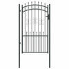 VidaXL portail de clôture avec lance en haut avec serrure gris 103 x 175 cm acier