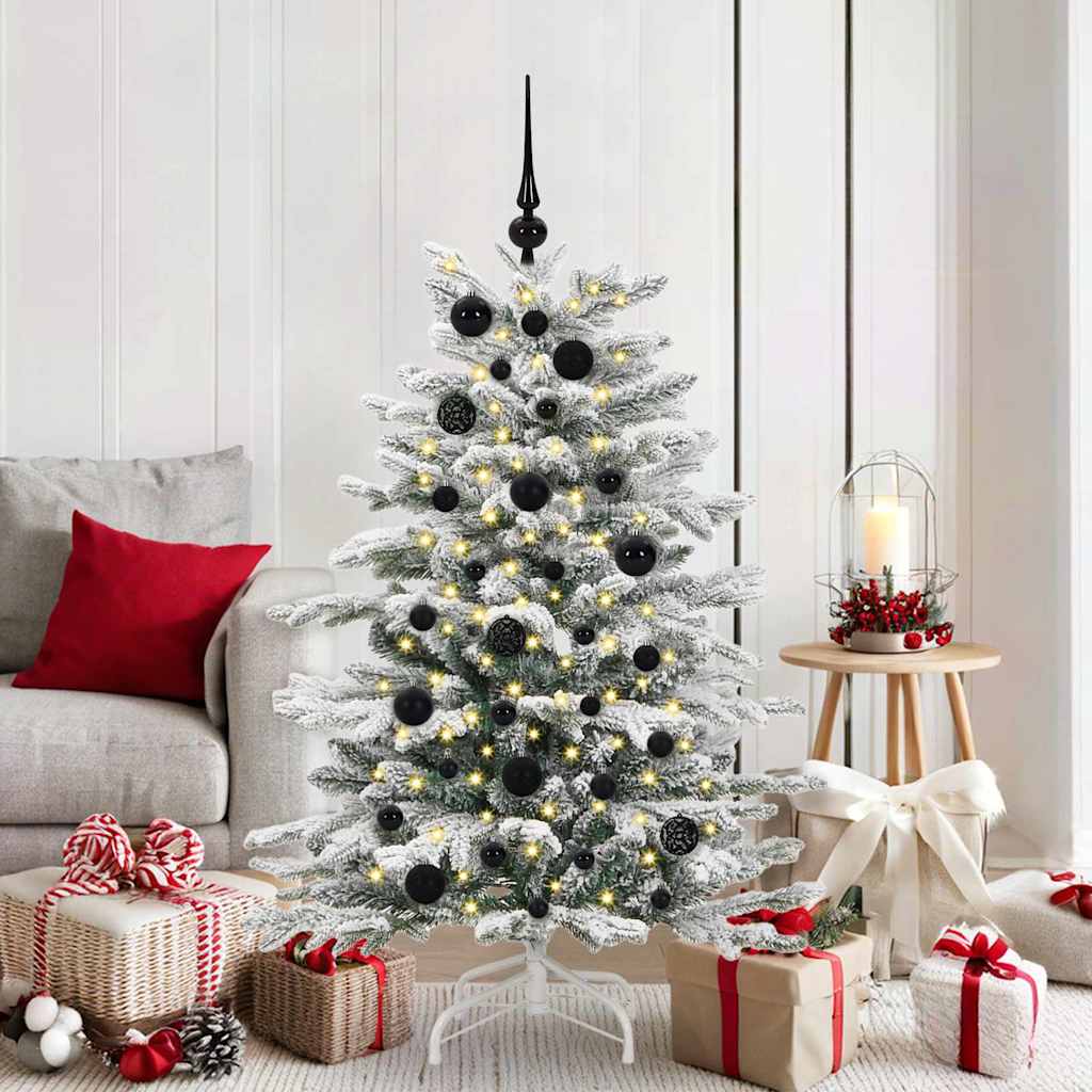 VidaXL ensemble de boules de Noël avec 150 LED 61 pcs en plastique noir