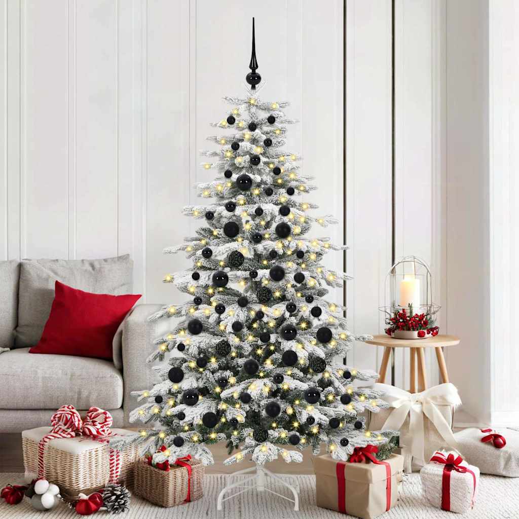VidaXL ensemble de boules de Noël avec 300 LED 120 pcs en plastique noir