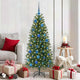 VidaXL ensemble de boules de Noël avec 150 LED 61 pcs en plastique bleu