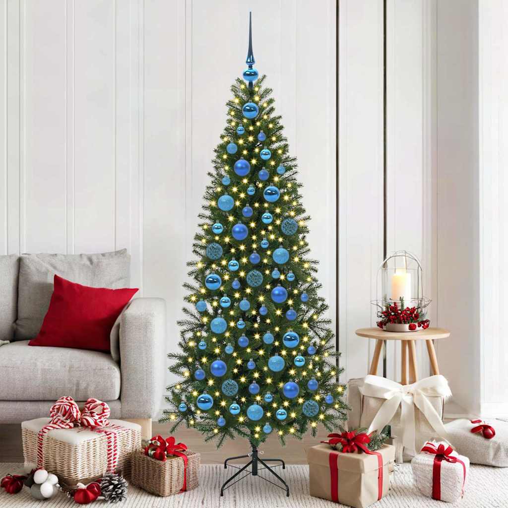 VidaXL Jeu de boules de Noël avec 300 LED 120 pcs en plastique bleu