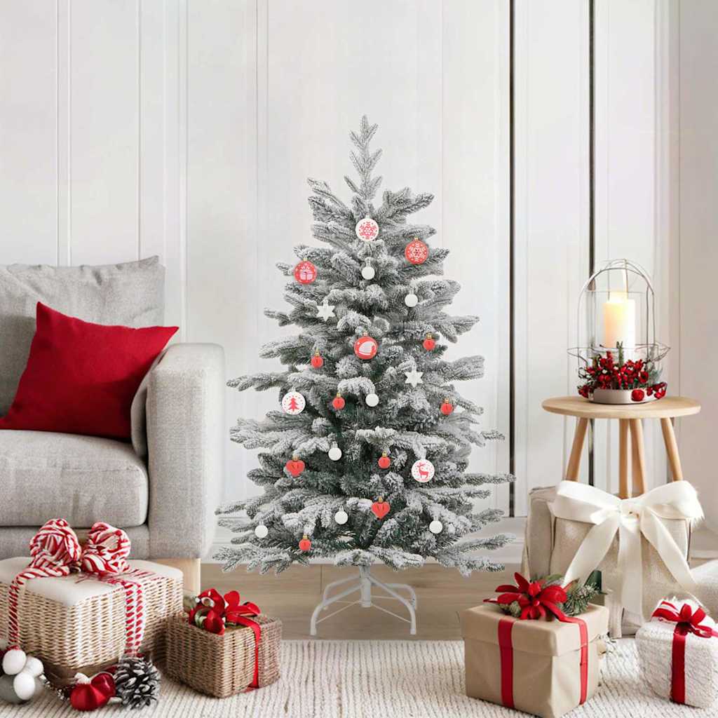 VidaXL ensemble de boules de Noël 40 pcs en plastique rouge et blanc