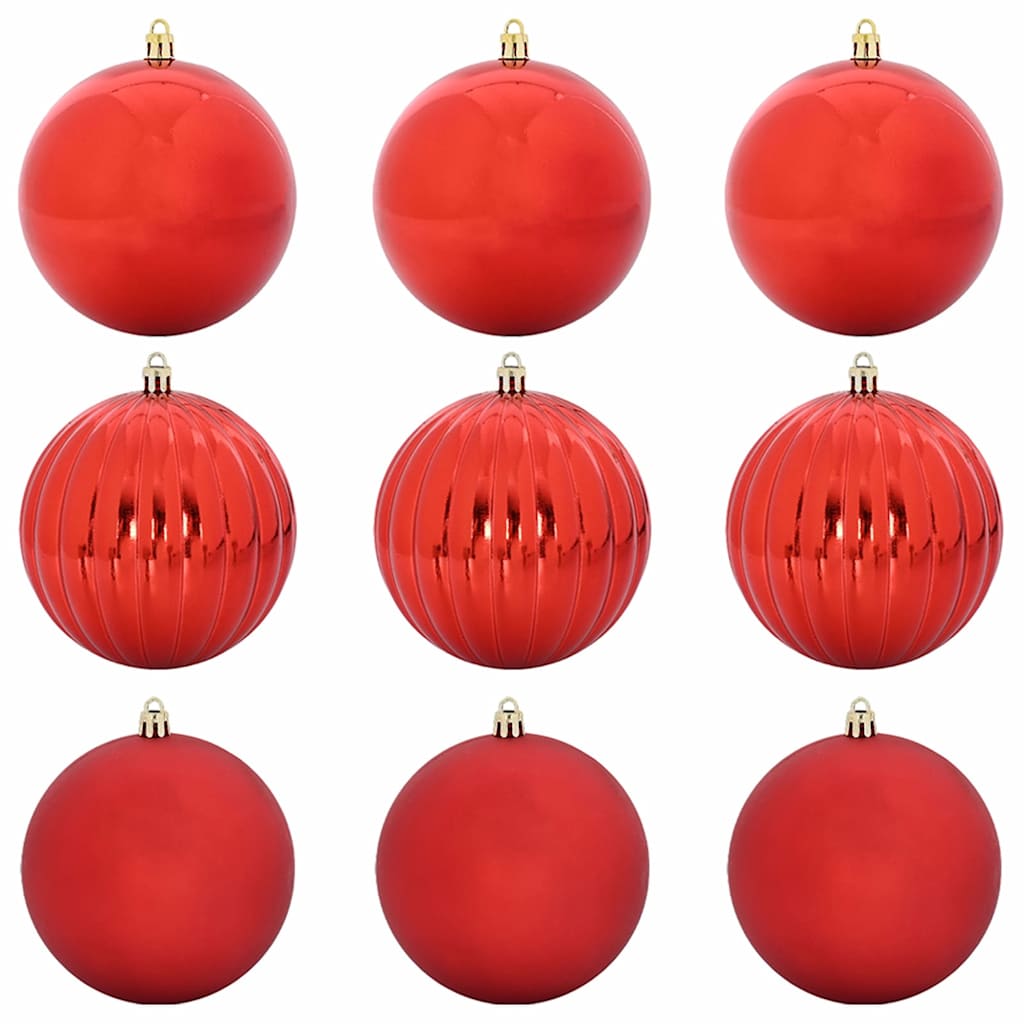 VidaXL ensemble de boules de Noël xl 9 pcs en plastique rouge