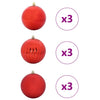 VidaXL ensemble de boules de Noël xl 9 pcs en plastique rouge