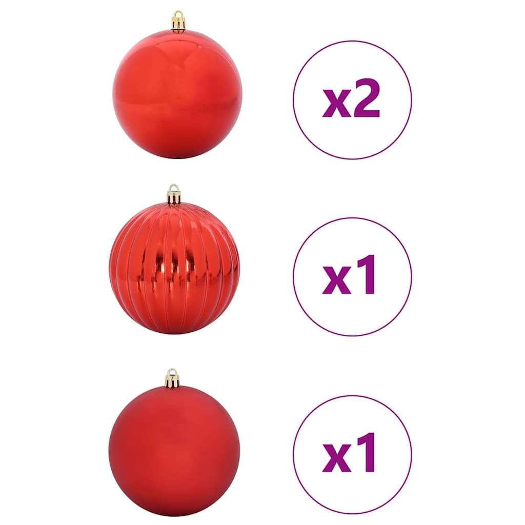 VidaXL ensemble de boules de Noël xxl 4 pcs plastique rouge
