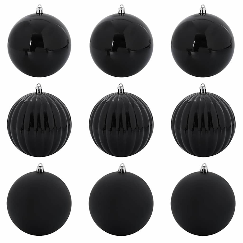 VidaXL ensemble de boules de Noël xl 9 pcs plastique noir