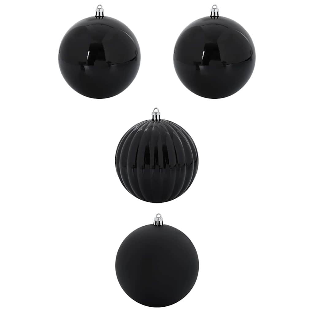 VidaXL ensemble de boules de Noël xxl 4 pcs en plastique noir