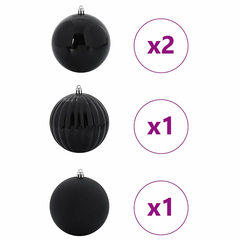 VidaXL ensemble de boules de Noël xxl 4 pcs en plastique noir