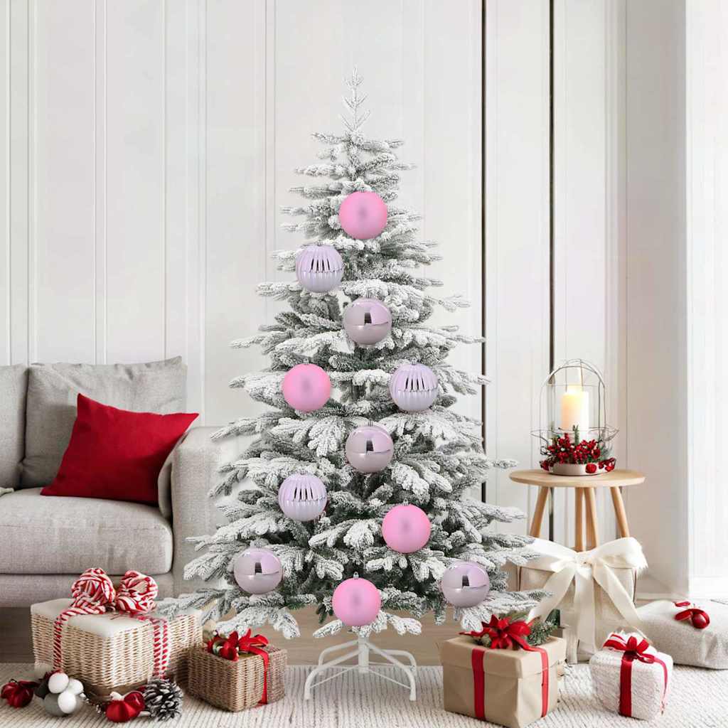 VidaXL ensemble de boules de Noël xl 9 pcs plastique rose