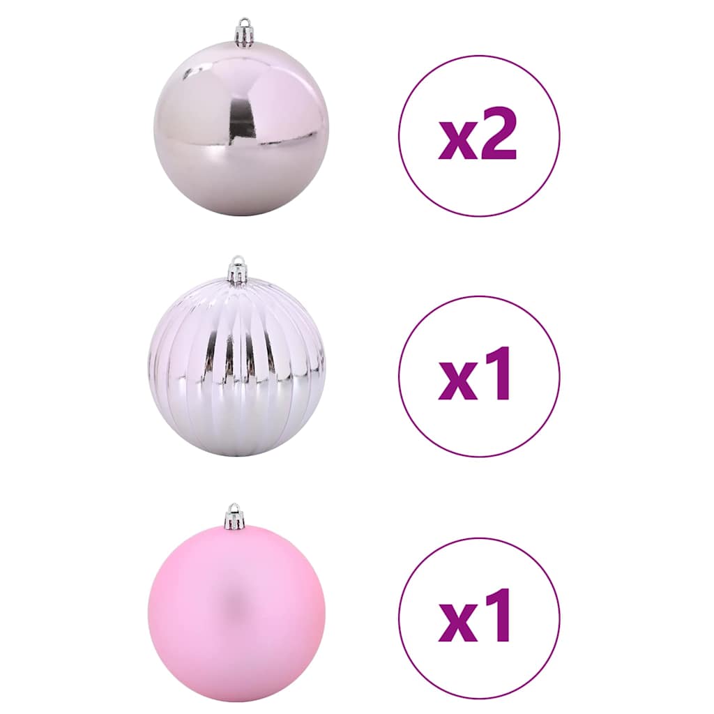 VidaXL ensemble de boules de Noël xxl 4 pcs plastique rose