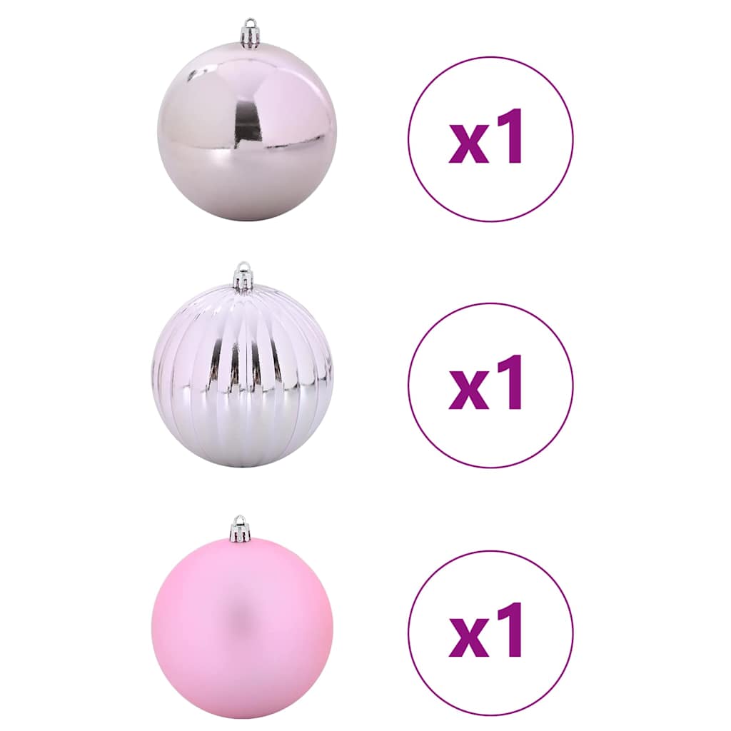 VidaXL ensemble de boules de Noël xxl 3 pcs en plastique rose