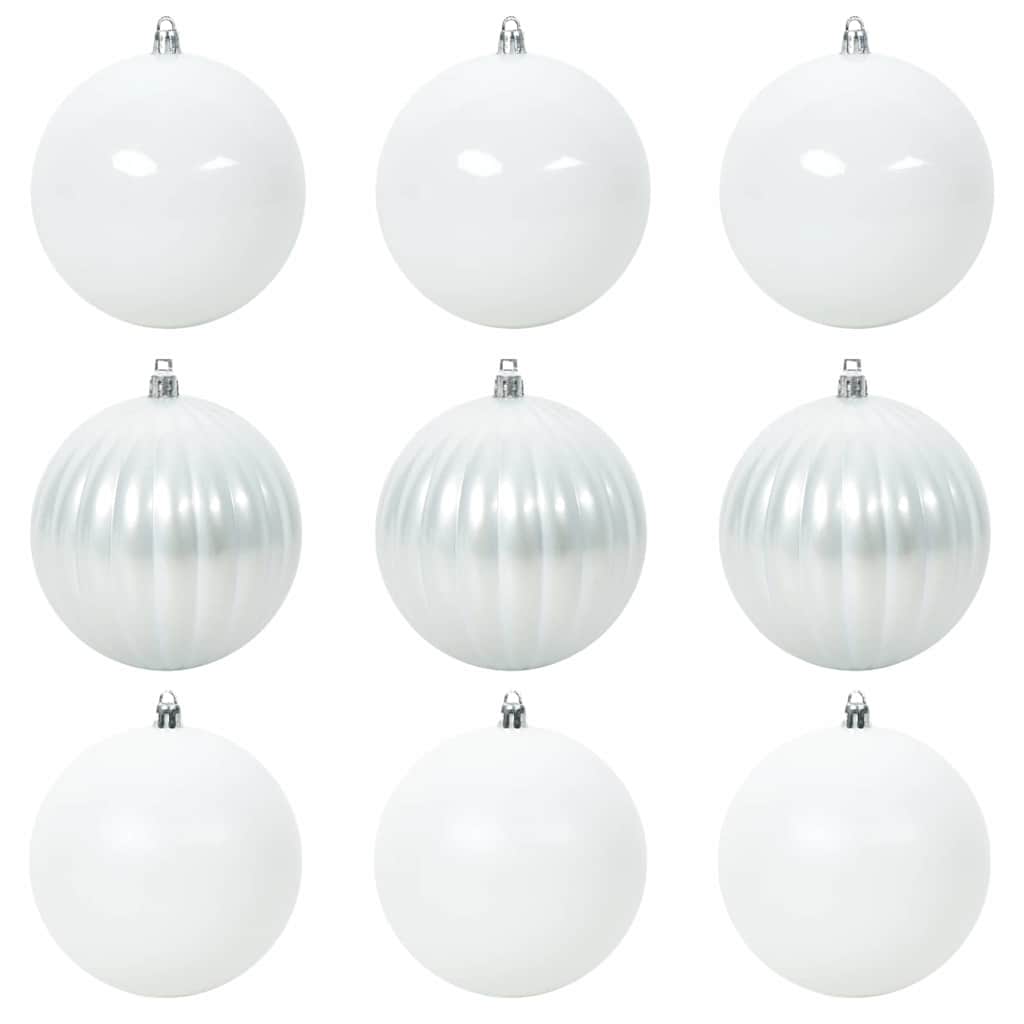 VidaXL ensemble de boules de Noël xl 9 pcs en plastique blanc