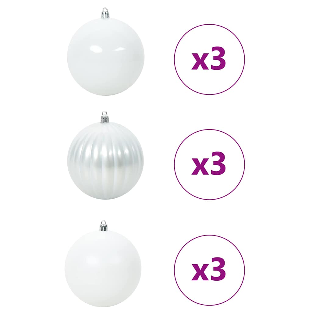 VidaXL ensemble de boules de Noël xl 9 pcs en plastique blanc
