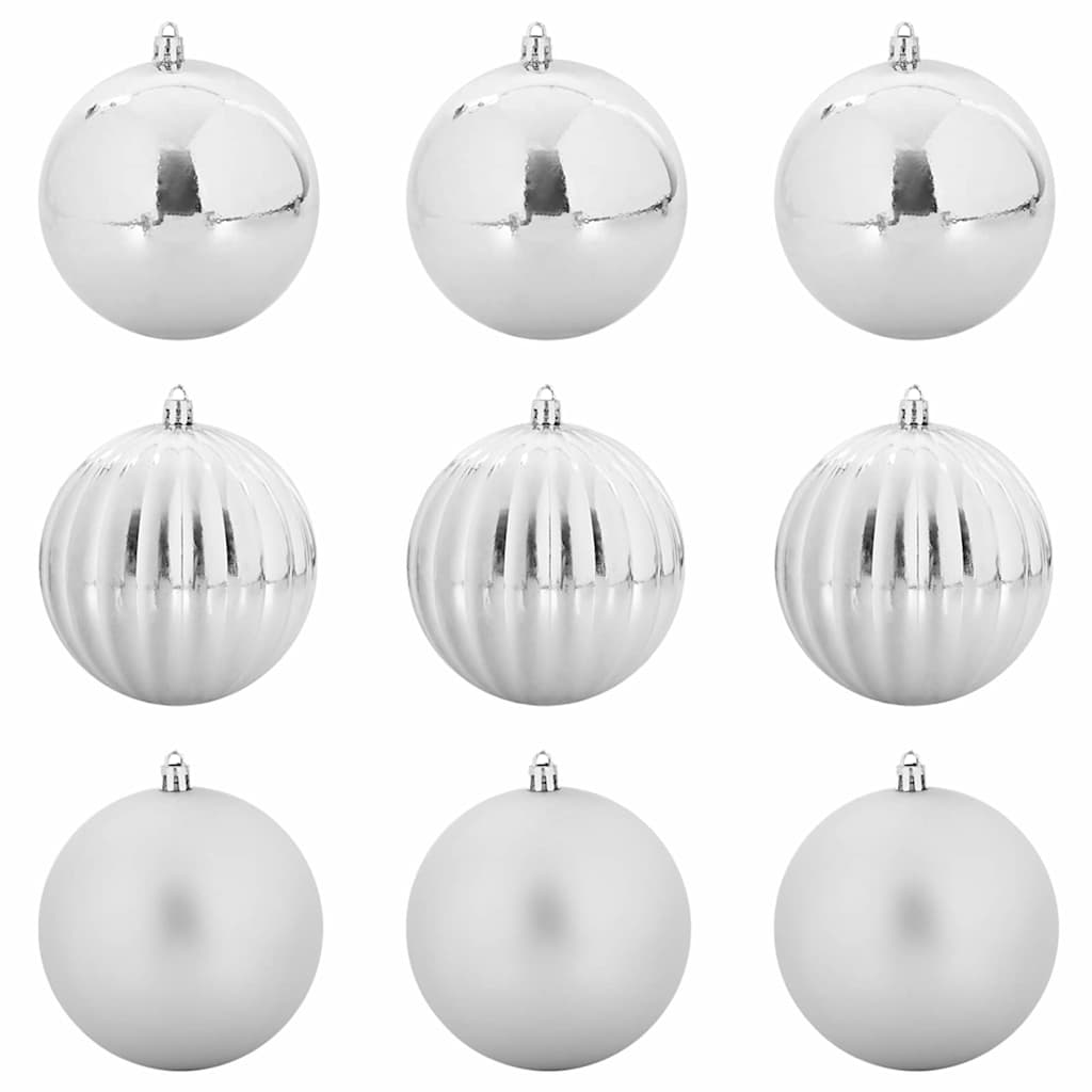 VidaXL ensemble de boules de Noël xl 9 pcs en plastique argenté